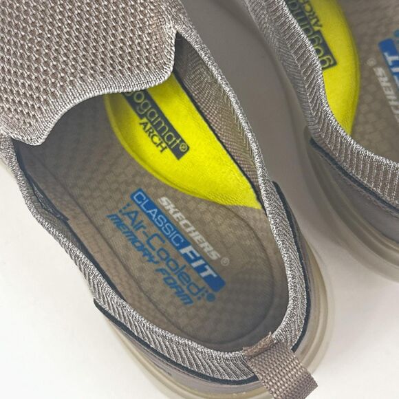 Skechers Shoes Mens 9.5 Khaki Mesh Slip On Lattimore Warner Casual Arch Fit main image 5